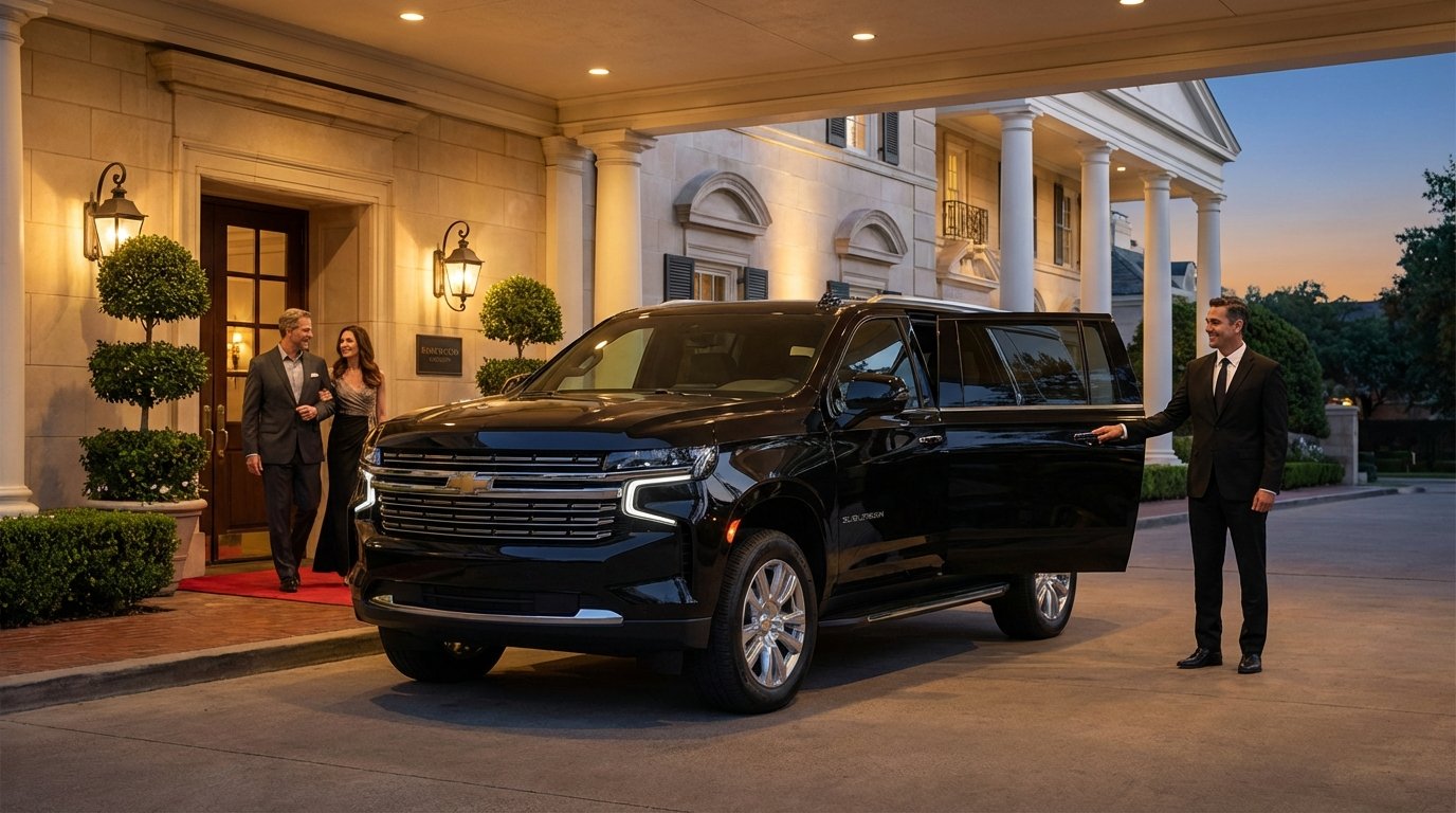 Luxury black SUV providing best car service in Dallas
