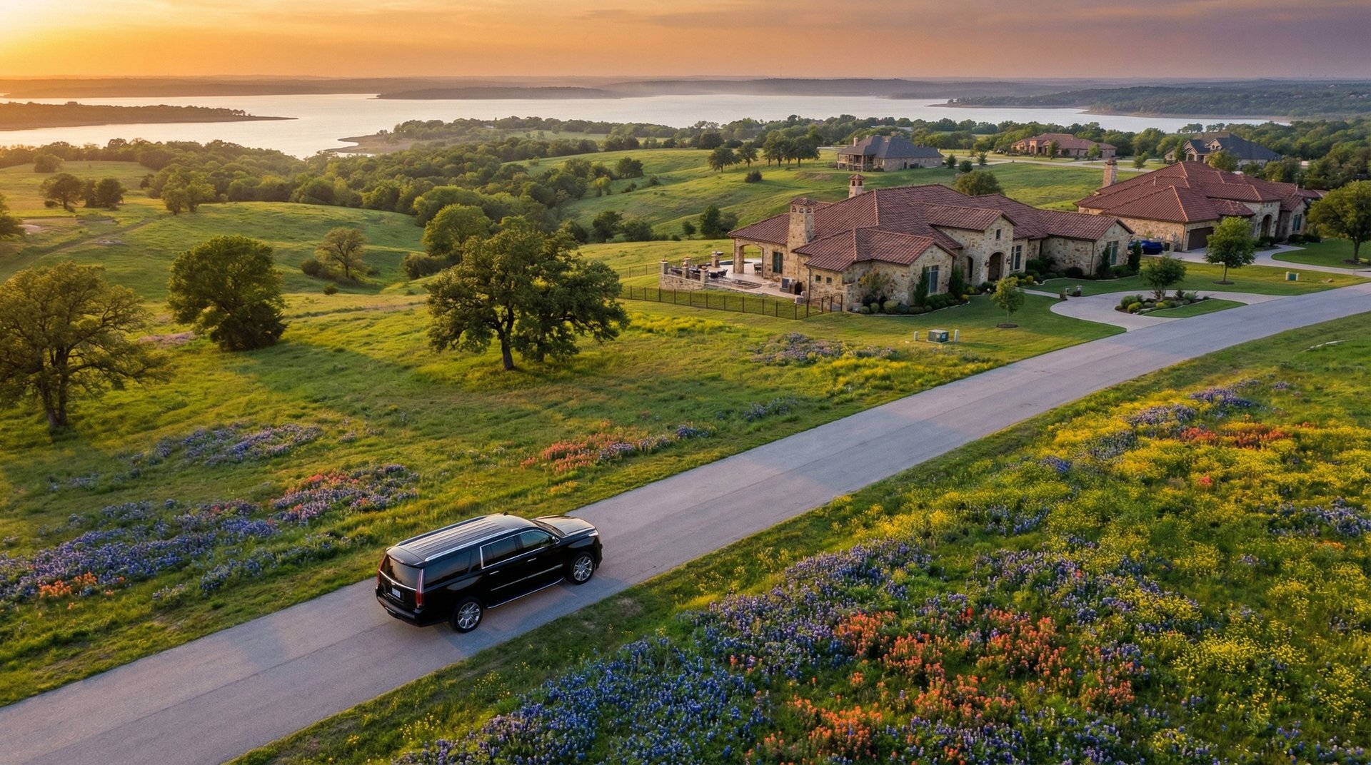 Luxury black car service in Dallas