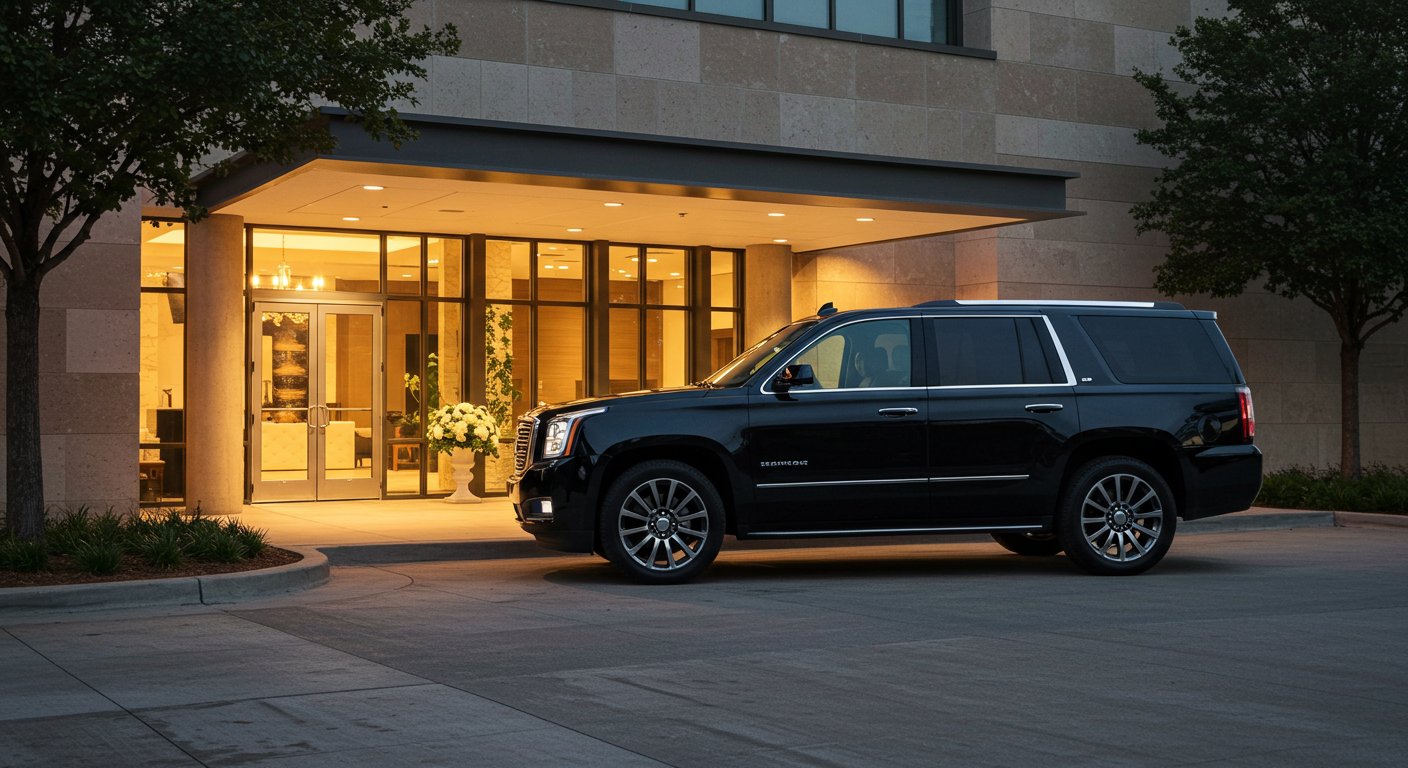 Luxury black car service in Dallas