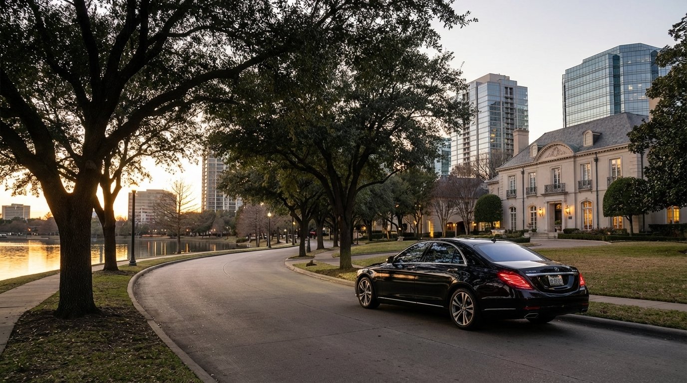 Luxury black car service in Dallas