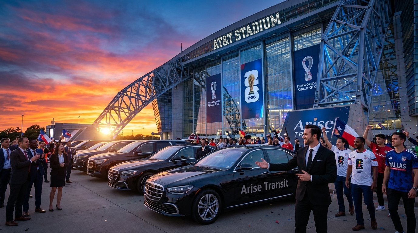 Luxury black SUV for FIFA World Cup 2026 transportation in Dallas